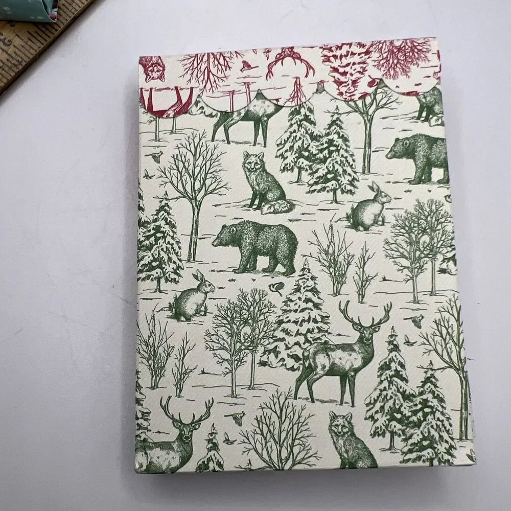 Handmade Christmas Holiday Notes Notepad W/ Little‎ Pen Great Stocking Stuffer